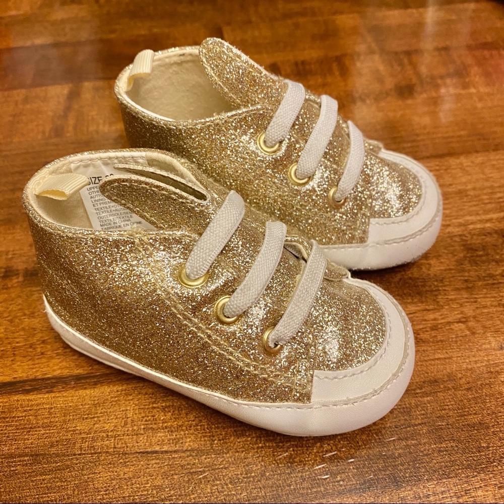 Gymboree Gold Glitter Crib Shoes
